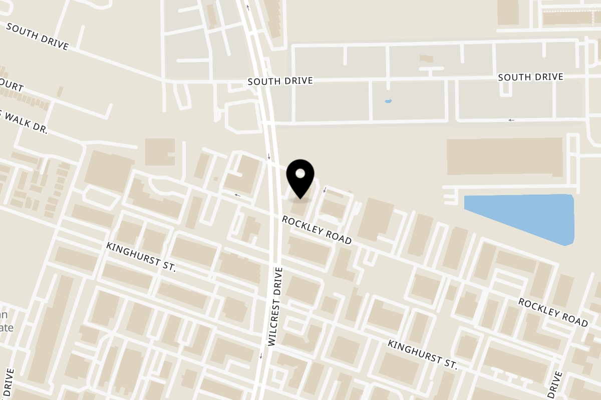 Map showing the location of Fried CTs on 10887 S Wilcrest Dr in Houston